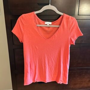 Like new - Michael Stars. Rolled v-neck. XS. Orange color.